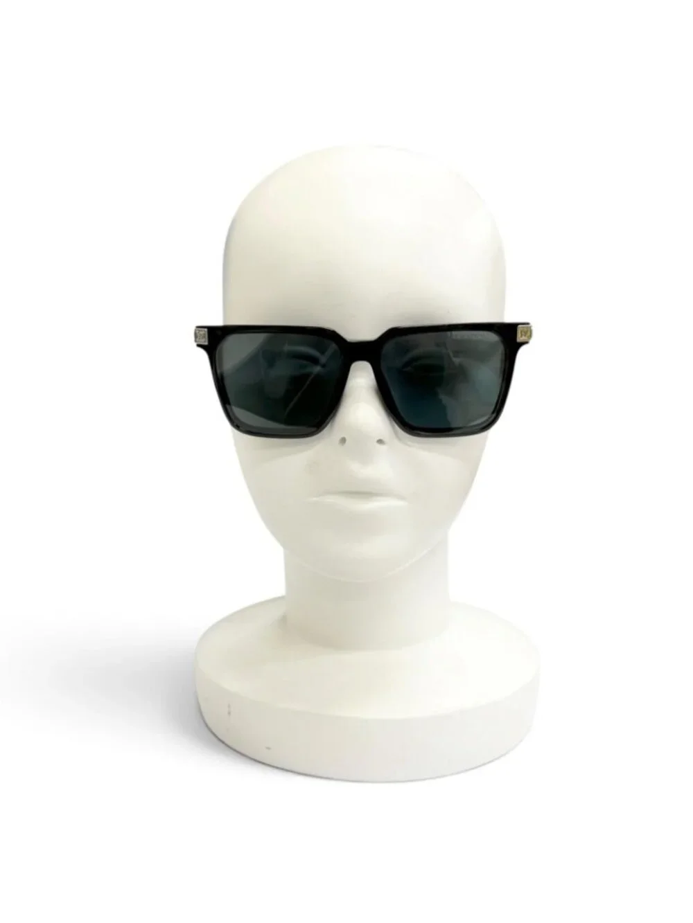 Louis Vuitton LV Rise Square Monogram Sunglasses Black Silver Demo Lens Eyewear